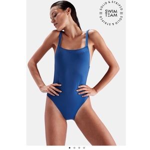 Solid + Striped Bathing Suit